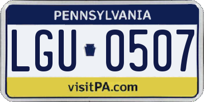 PA license plate LGU0507
