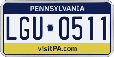 PA license plate LGU0511