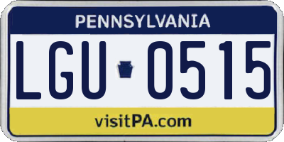 PA license plate LGU0515