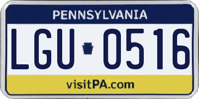 PA license plate LGU0516