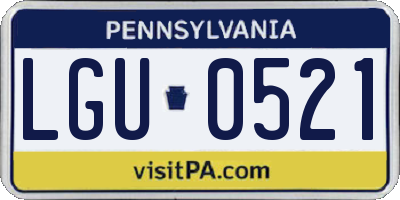 PA license plate LGU0521