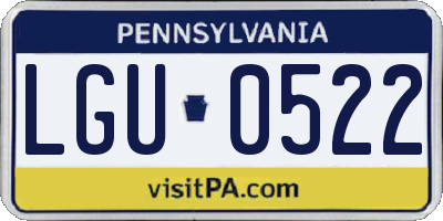 PA license plate LGU0522
