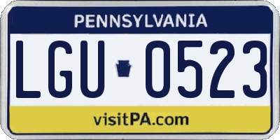PA license plate LGU0523