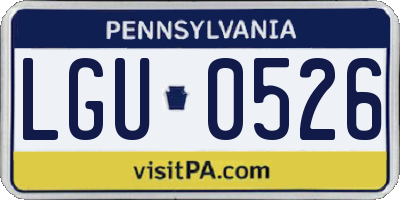 PA license plate LGU0526