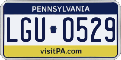 PA license plate LGU0529