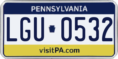 PA license plate LGU0532