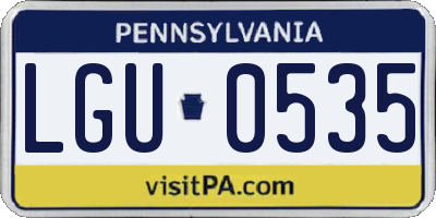 PA license plate LGU0535