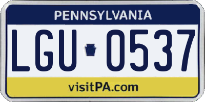 PA license plate LGU0537