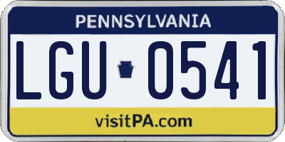 PA license plate LGU0541