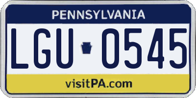 PA license plate LGU0545