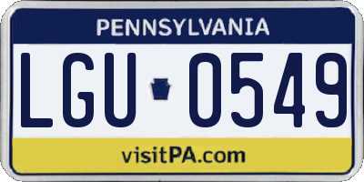 PA license plate LGU0549