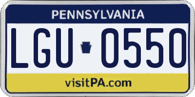 PA license plate LGU0550