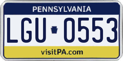 PA license plate LGU0553