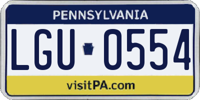 PA license plate LGU0554