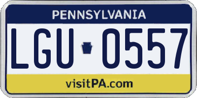 PA license plate LGU0557