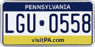 PA license plate LGU0558