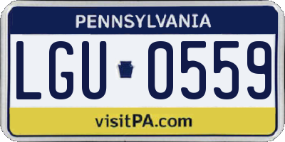 PA license plate LGU0559