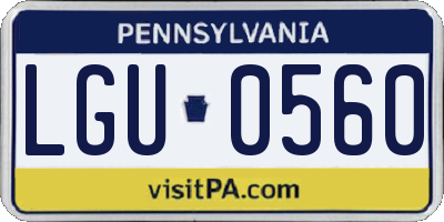 PA license plate LGU0560