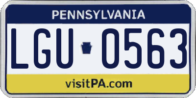 PA license plate LGU0563