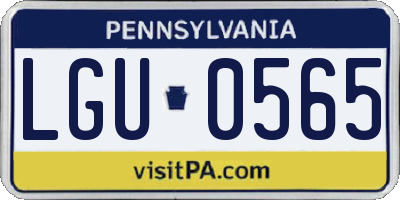 PA license plate LGU0565