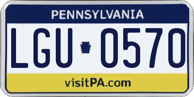 PA license plate LGU0570