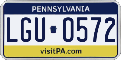 PA license plate LGU0572