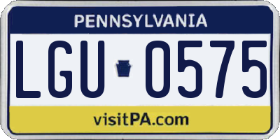 PA license plate LGU0575