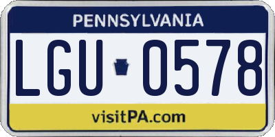 PA license plate LGU0578