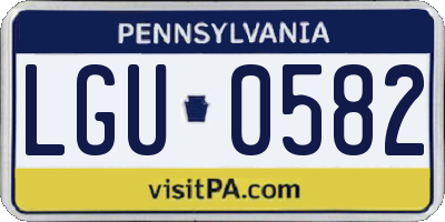 PA license plate LGU0582