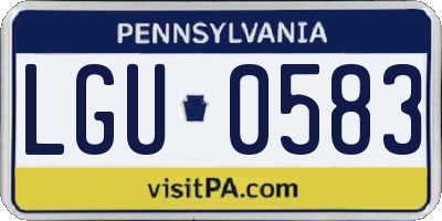 PA license plate LGU0583