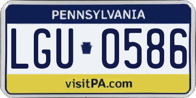 PA license plate LGU0586