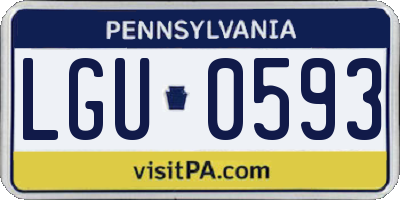 PA license plate LGU0593