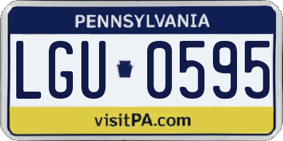 PA license plate LGU0595