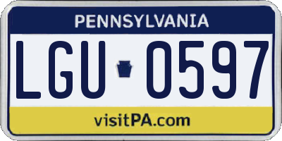PA license plate LGU0597