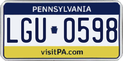 PA license plate LGU0598