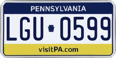 PA license plate LGU0599
