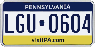 PA license plate LGU0604