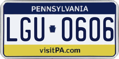 PA license plate LGU0606