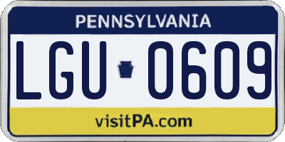 PA license plate LGU0609
