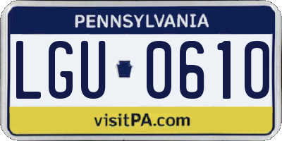 PA license plate LGU0610