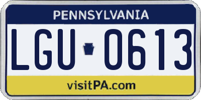 PA license plate LGU0613