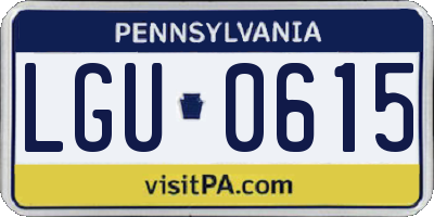 PA license plate LGU0615