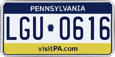 PA license plate LGU0616