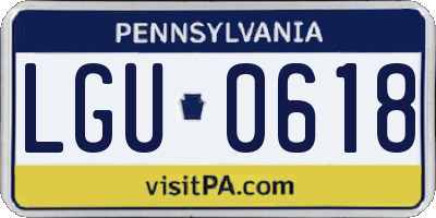PA license plate LGU0618