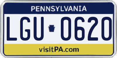 PA license plate LGU0620