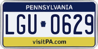PA license plate LGU0629