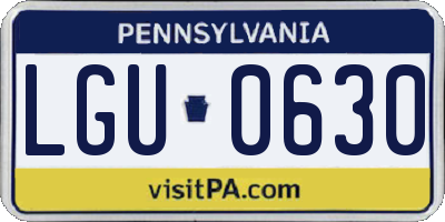 PA license plate LGU0630