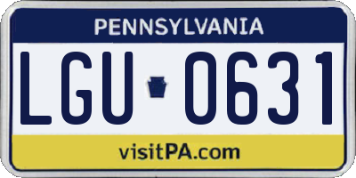 PA license plate LGU0631