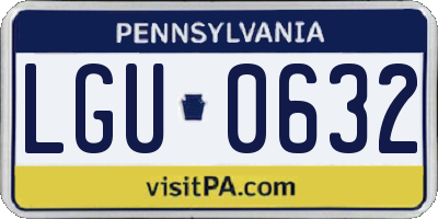 PA license plate LGU0632