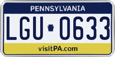 PA license plate LGU0633